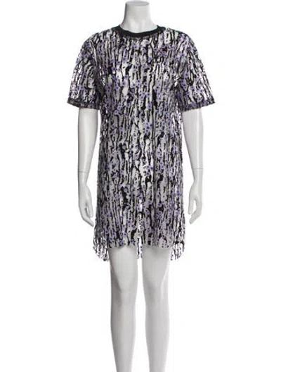 Pre-owned Carven Printed Mini Dress In Purple