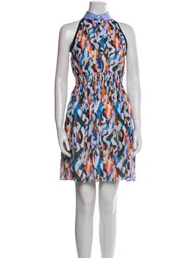 Pre-owned Carven Printed Mini Dress In White