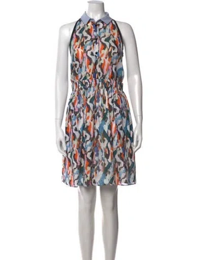 Pre-owned Carven Printed Mini Dress In White