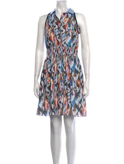 Pre-owned Carven Printed Mini Dress In White
