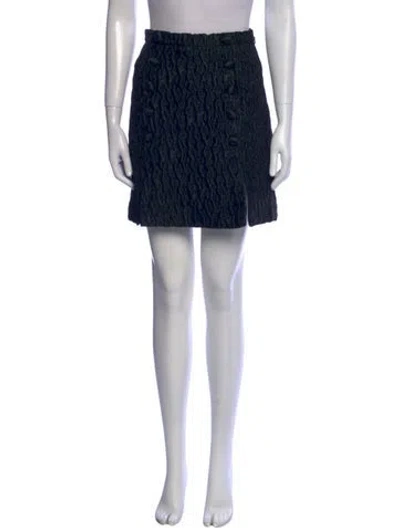 Pre-owned Carven Printed Mini Skirt In Black