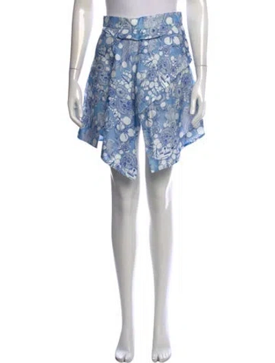 Pre-owned Carven Printed Mini Skirt In Blue