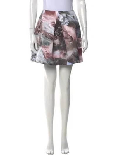Pre-owned Carven Printed Mini Skirt In Gray