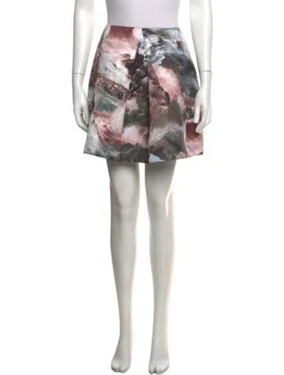 Pre-owned Carven Printed Mini Skirt In Grey