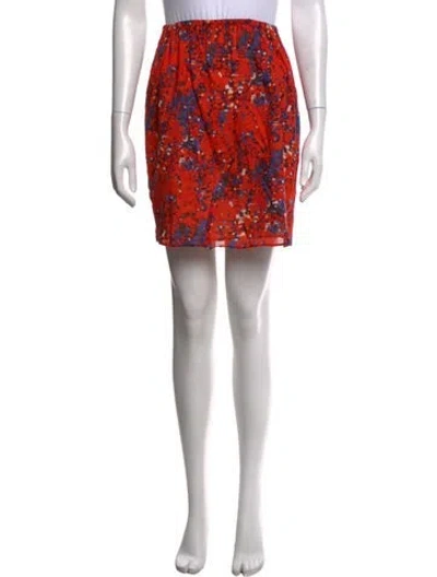 Pre-owned Carven Printed Mini Skirt In Orange