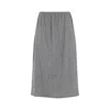Carven Wool Blend Midi Skirt With Camel Stripe Design In Silver