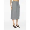 Carven Pull-on Midi Skirt In Gray