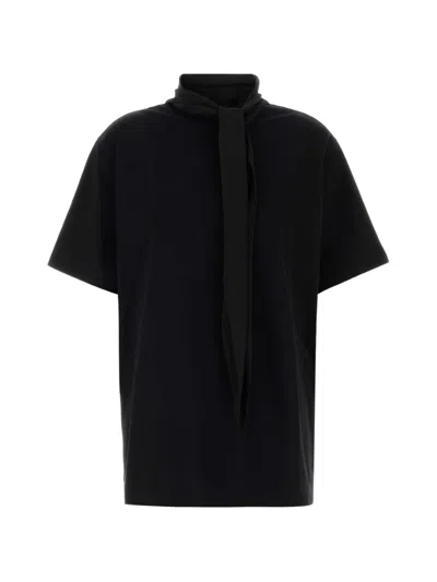 Carven Pussy-bow Oversized T-shirt In Black