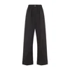 Carven Elasticated-waist Cuffed Straight Trousers In Black