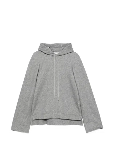 Carven Long-sleeved Hooded Sweatshirt In Gray