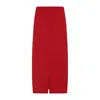 Carven Red Tailored Skirt With Subtle Back Slit In Multi