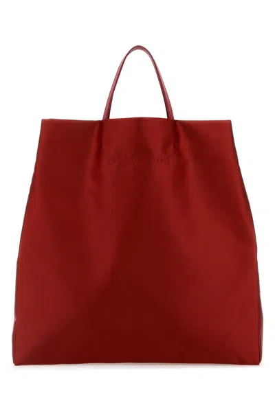 Carven Red Fabric Jeanne Shopping Bag