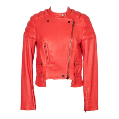 Pre-owned Carven Red Lamb Leather Jacket