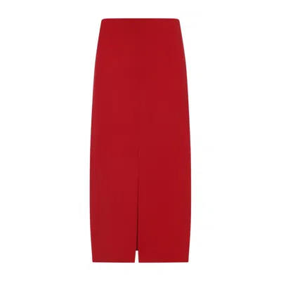CARVEN CARVEN RED TAILORED SKIRT WITH SUBTLE BACK SLIT