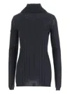 Carven Ribbed Wool And Silk Sweater In Blue