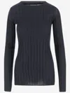 Carven Ribbed Wool And Silk Sweater