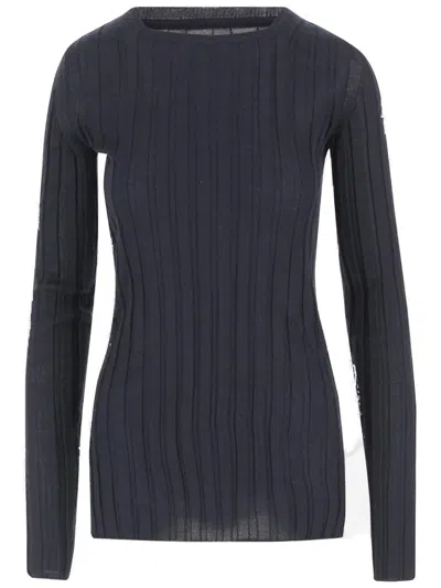 CARVEN RIBBED WOOL AND SILK SWEATER