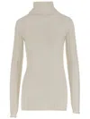 Carven Ribbed Wool And Silk Sweater In Neutral