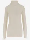 Carven Ribbed Wool And Silk Sweater In Neutral