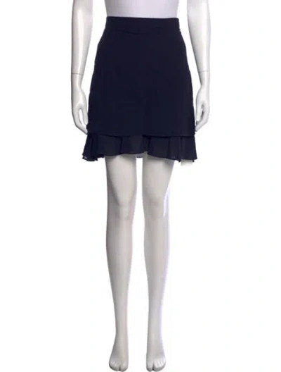 Pre-owned Carven Ruffle Embellishment Mini Skirt In Blue