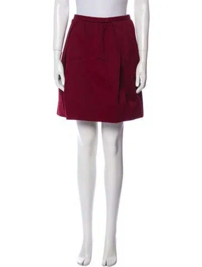 Pre-owned Carven Ruffle Embellishment Mini Skirt In Red