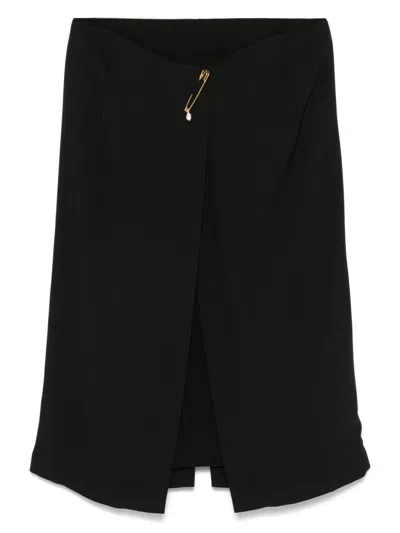 CARVEN SAFETY PIN-DETAIL MIDI SKIRT