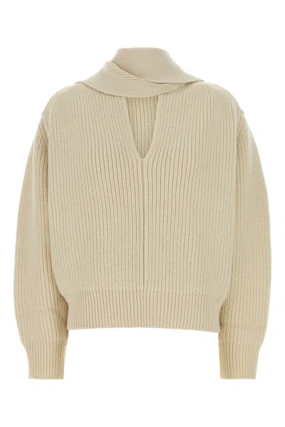 Carven Sand Wool Blend Sweater In Neutral