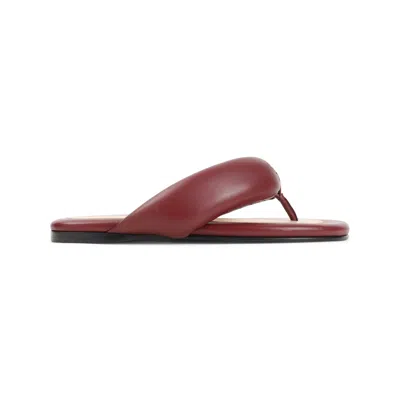 Carven Garnier Padded Slides In Nappa Leather In Red