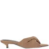 Carven Satin Heeled Sandals In Brown
