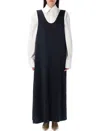 Carven Elasticated Midi Skirt In Navy