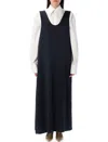 Carven Elasticated Midi Skirt In Navy