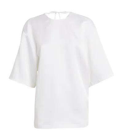 Carven Satin Oversized T-shirt In White