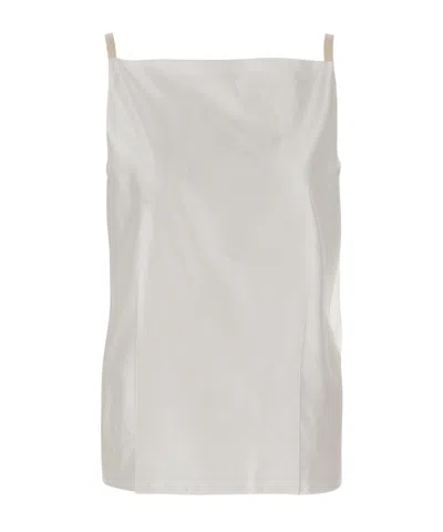 Carven Satin Vest Top In White