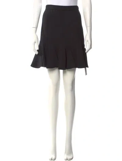 Pre-owned Carven Scalloped Accent Mini Skirt In Black