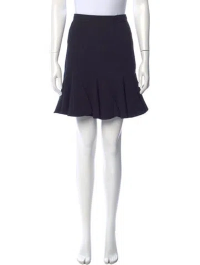 Pre-owned Carven Scalloped Accent Mini Skirt In Blue