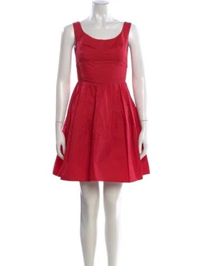 Pre-owned Carven Scoop Neck Mini Dress In Red