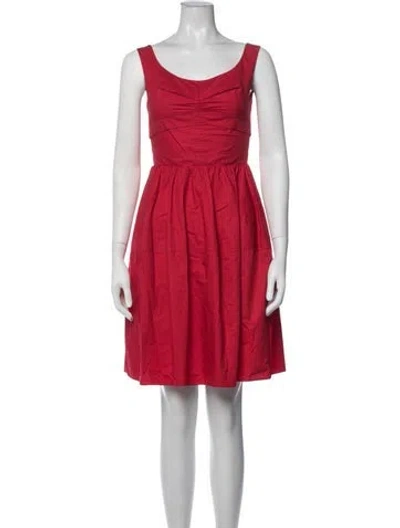 Pre-owned Carven Scoop Neck Mini Dress In Red