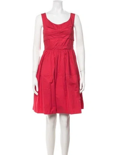 Pre-owned Carven Scoop Neck Mini Dress In Red