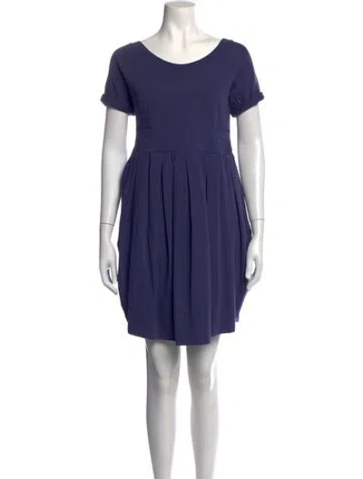 Pre-owned Carven Scoop Neck Mini Dress W/ Tags In Blue