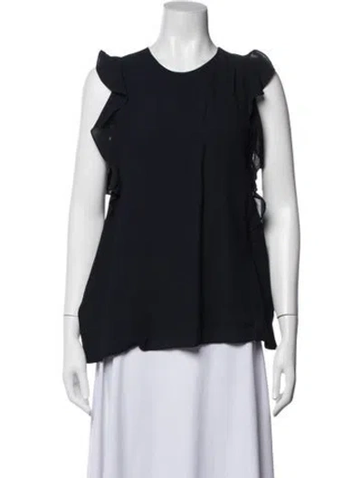 Pre-owned Carven Scoop Neck Sleeveless Top In Blue