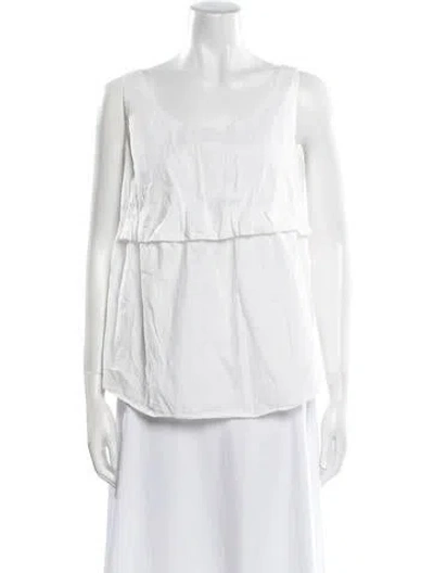 Pre-owned Carven Scoop Neck Sleeveless Top In White