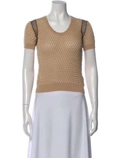 Pre-owned Carven Scoop Neck Sweater In Brown