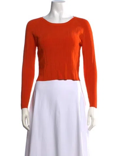 Pre-owned Carven Scoop Neck Sweater In Orange