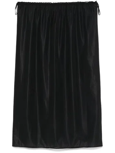 Carven Semi-sheer Midi Skirt In Black