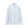 Carven Logo Embroidered Buttoned Shirt In Blue