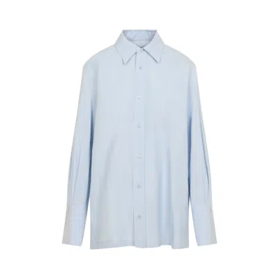 Carven Long-sleeve Collared Shirt In Blue