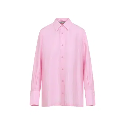 Carven Long Silk Shirt For Women In Pink