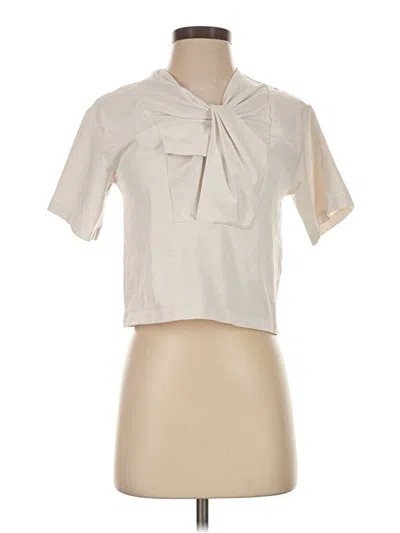 Pre-owned Carven Short Sleeve Blouse In Ivory