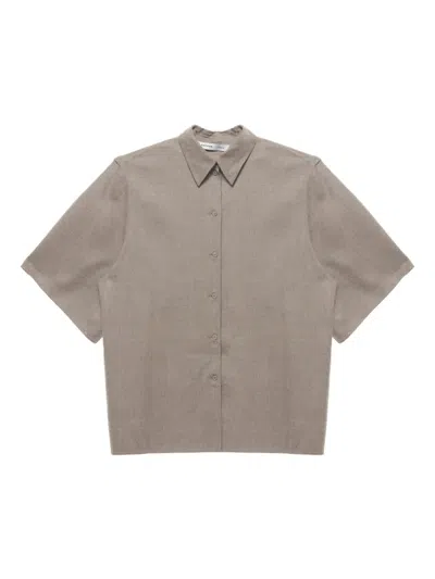 Carven Short-sleeve Collared Shirt In Neutral