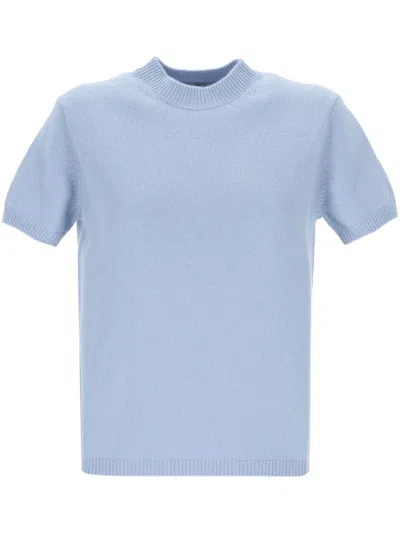 Carven Knitted T-shirt In Blue